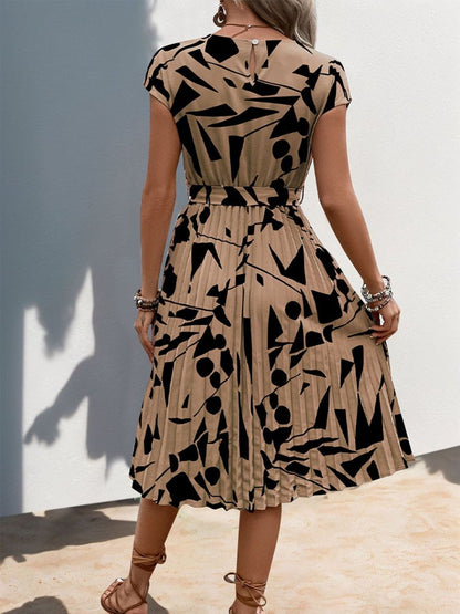 NOWI Printed Fit & Flare Midi Dress