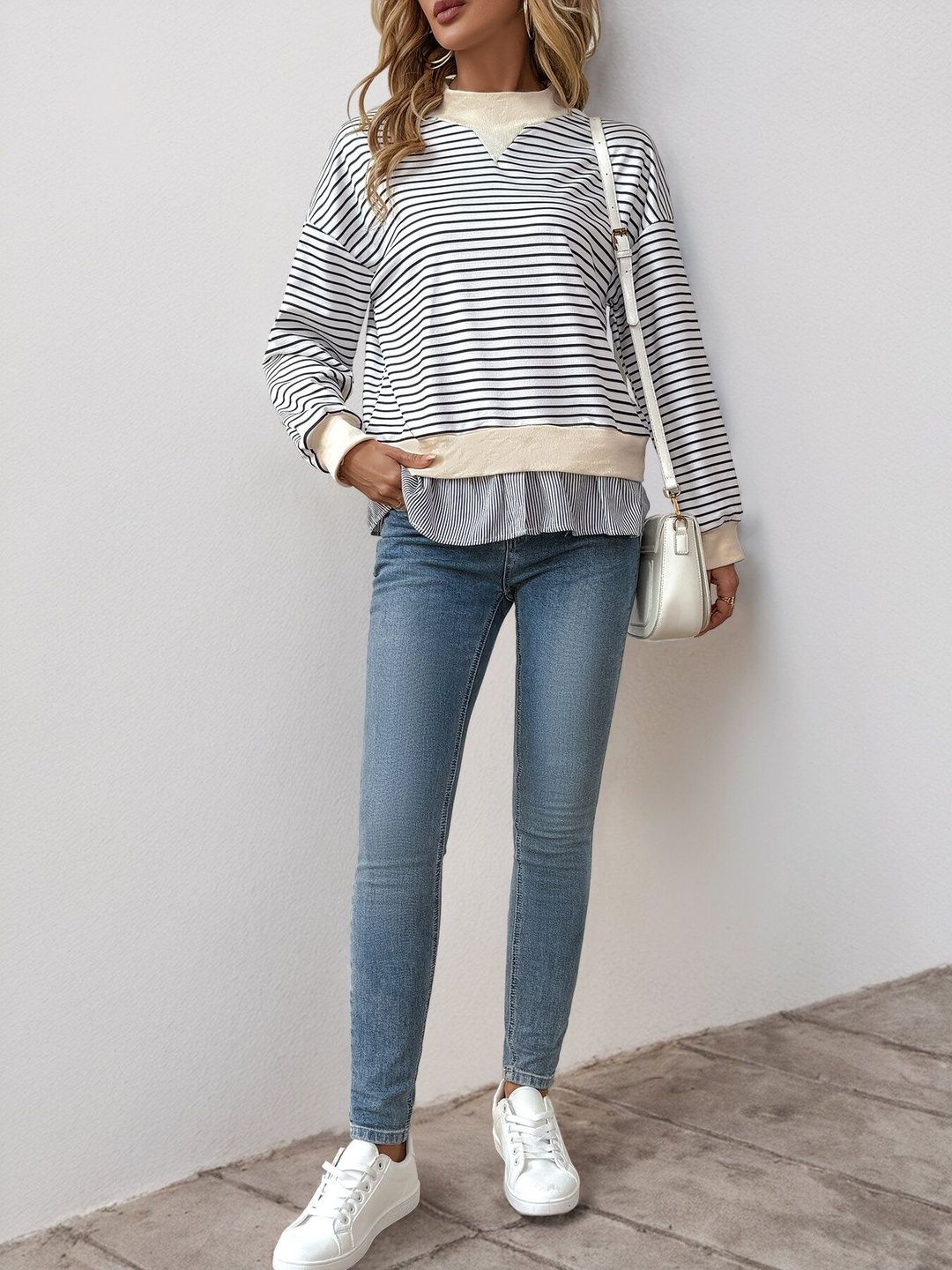 Women Striped Sweatshirt