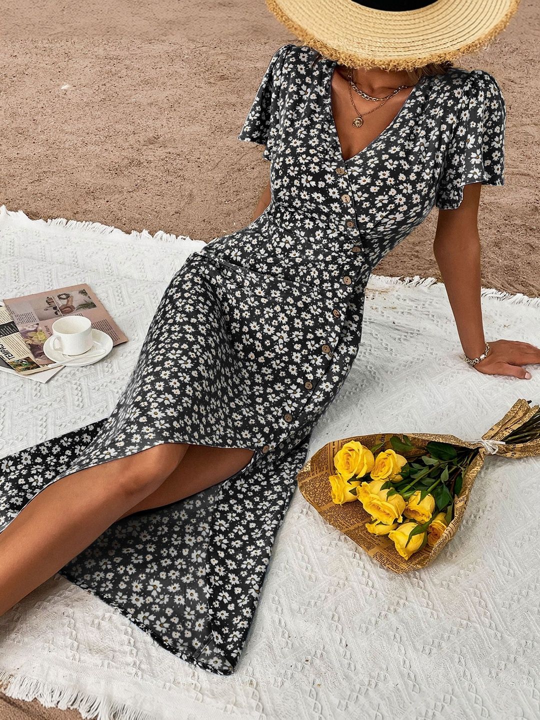Floral Print Midi Dress