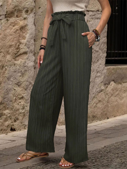 Women Textured High-Rise Non Iron Pleated Trousers