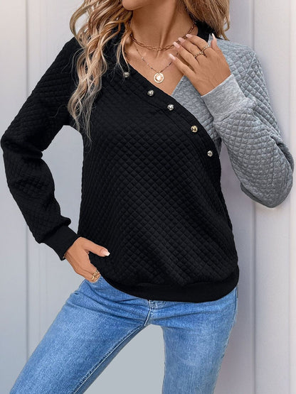 Women Colourblocked Sweatshirt