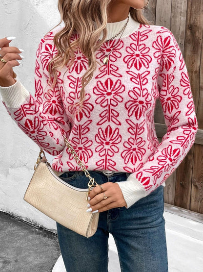 Women's White Floral Printed Pullover