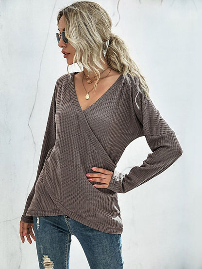 Women's Brown Pullover Blend Printed Regular Fit