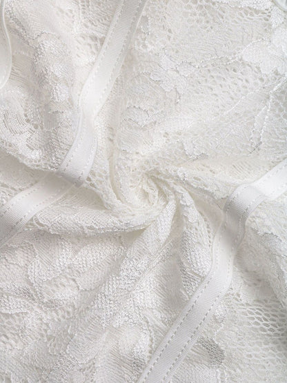 Embellished Cotton Sweetheart Neck Bodysuit