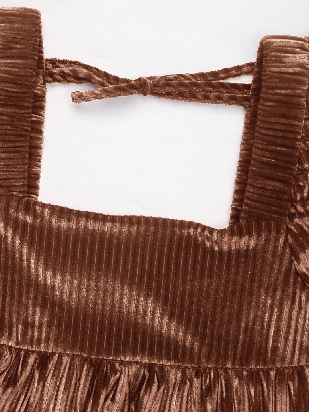 Women's Brown Puff Sleeve Dress