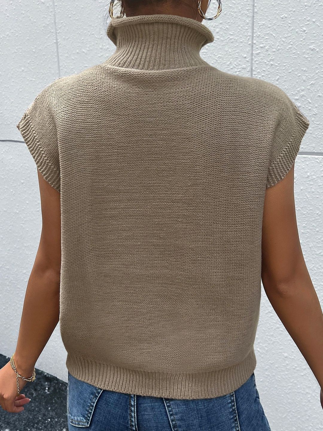Women's Brown Nowi Women Cable Knit Sweater Vest