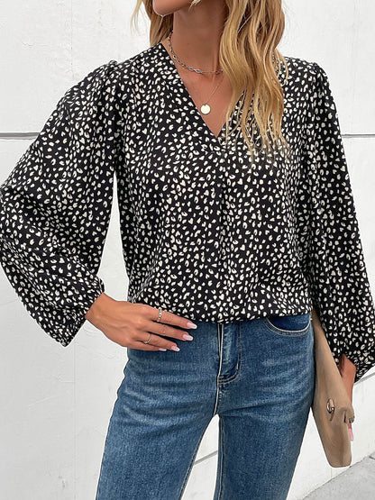 Women's Black Animal Print Top