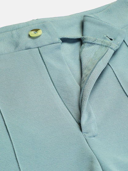 Women High-Rise Regular Fit Easy Wash Trousers