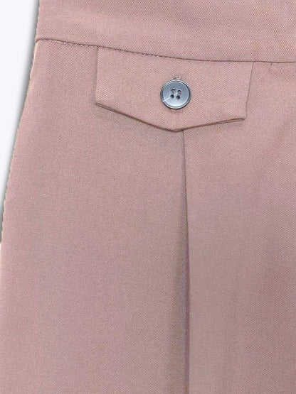 Women High-Rise Pleated Trousers