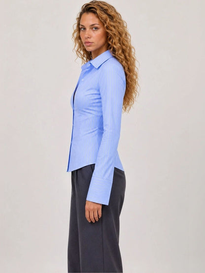 Women Slim Fit Striped Formal Shirt