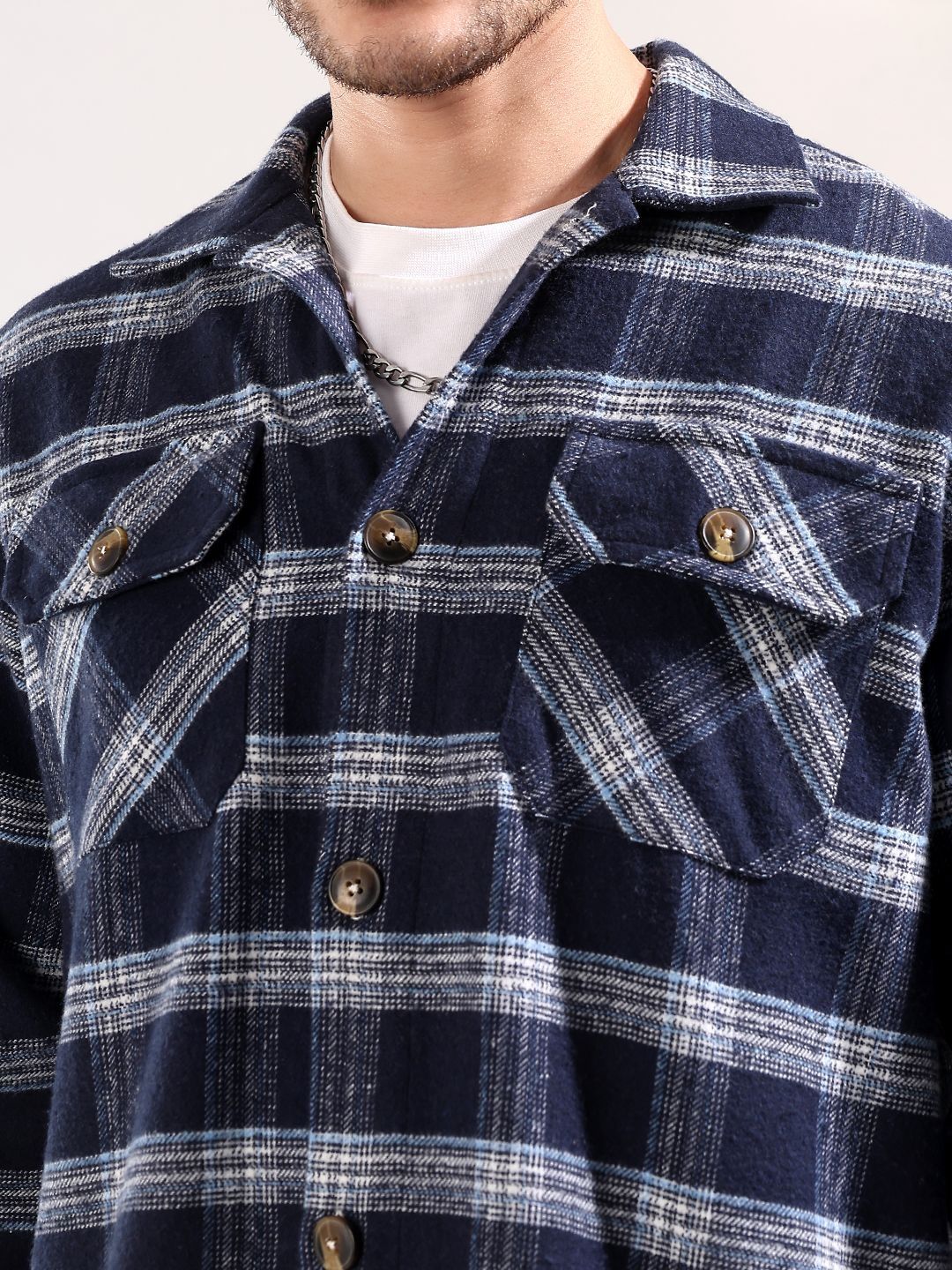 NOWI Men Tartan Checks Checked Casual Shirt