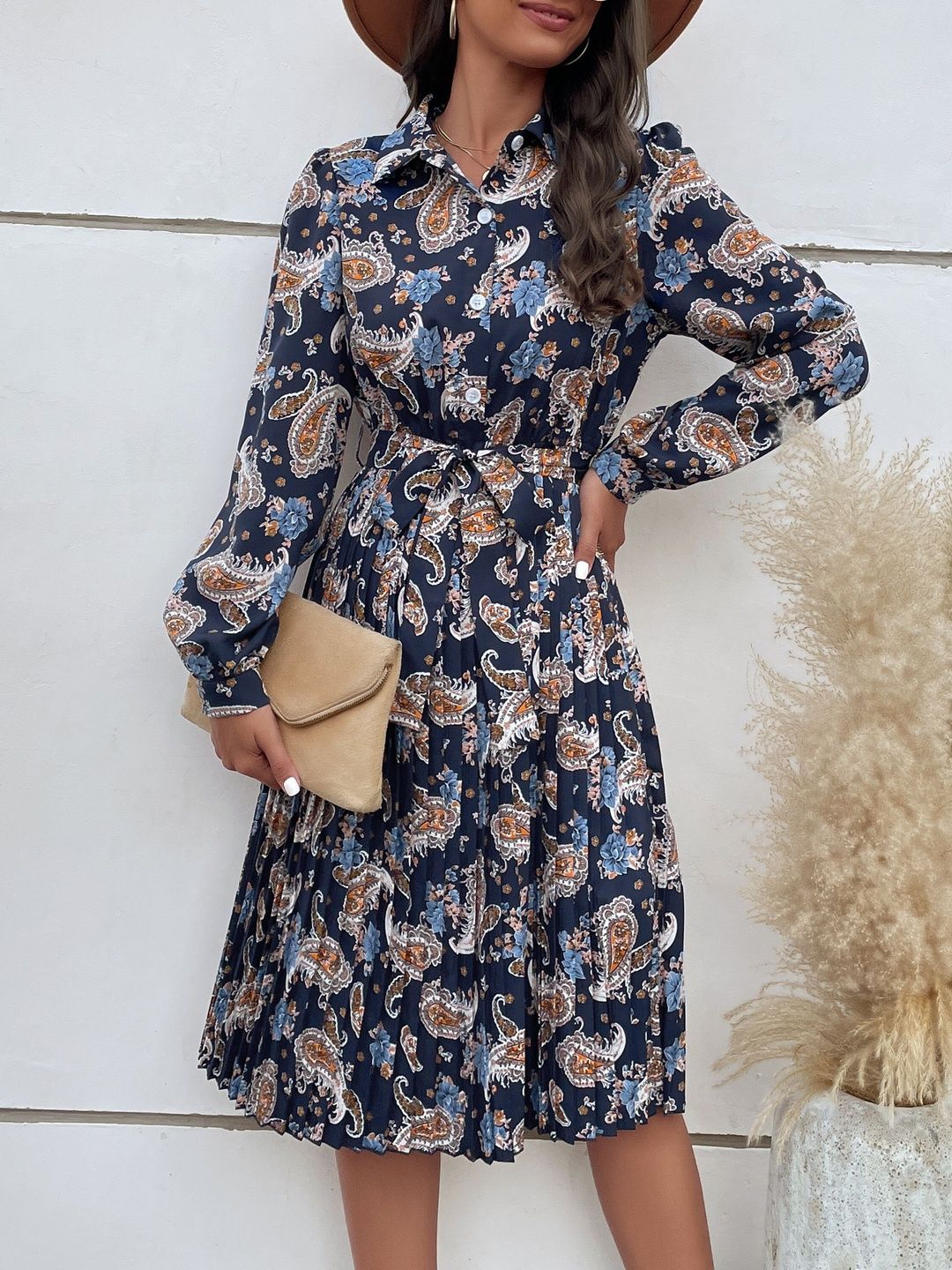 Women's Grey Nowi Print A-Line Dress