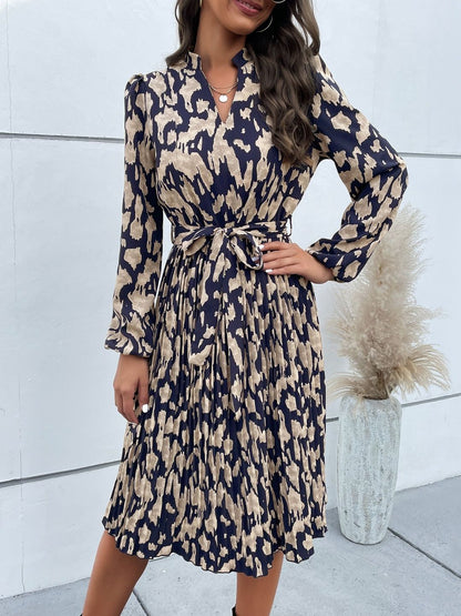 Women's Grey Nowi Print Fit & Flare Midi Dress