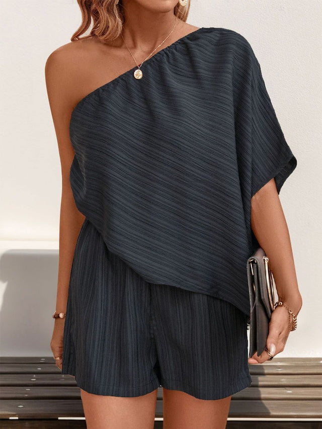 with Layered Jumpsuit in Black - Nowi Korean Fashion
