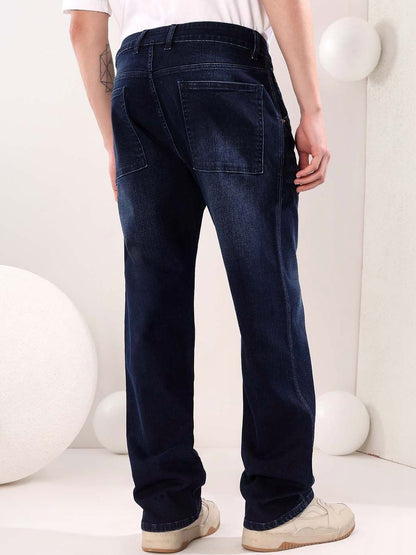 Men Straight Fit Mid-Rise Light Fade Jeans