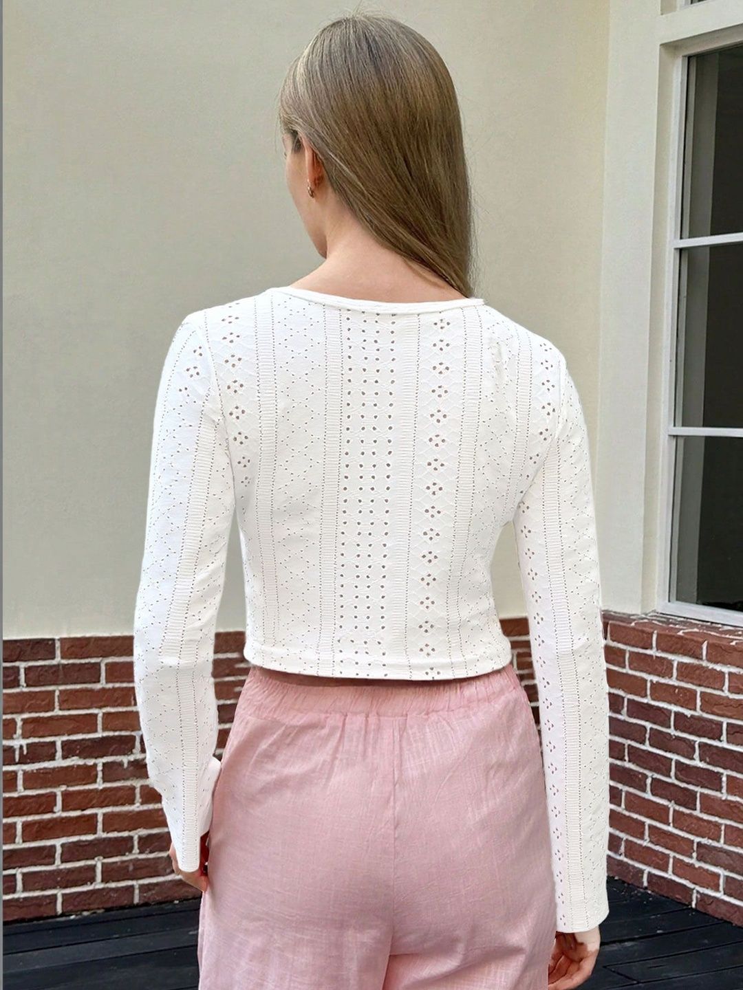 Flared Sleeve Cotton Crop Top