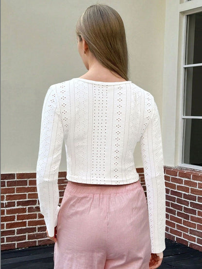 Flared Sleeve Cotton Crop Top