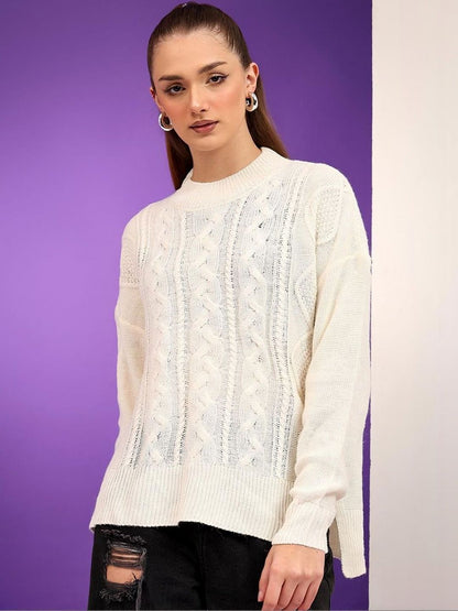 NOWI Women Cable Knit Woollen Pullover