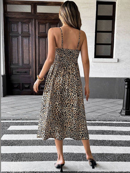 Animal Print Sheath Midi Dress