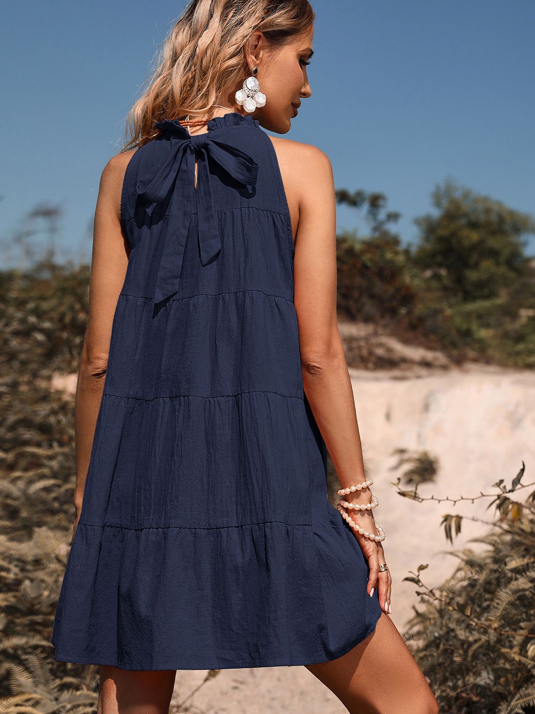 Halter Neck A-Line Mini Dress