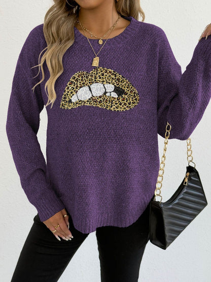 Women Animal Printed Pullover with Embellished Detail