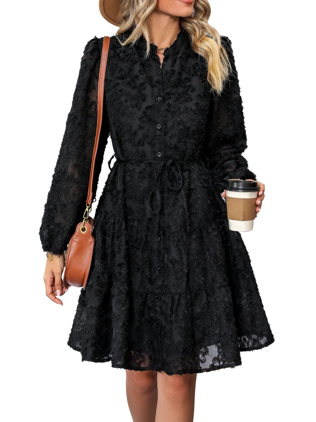 Fit & Flare Dress in Black Style 74 - Nowi Korean Fashion