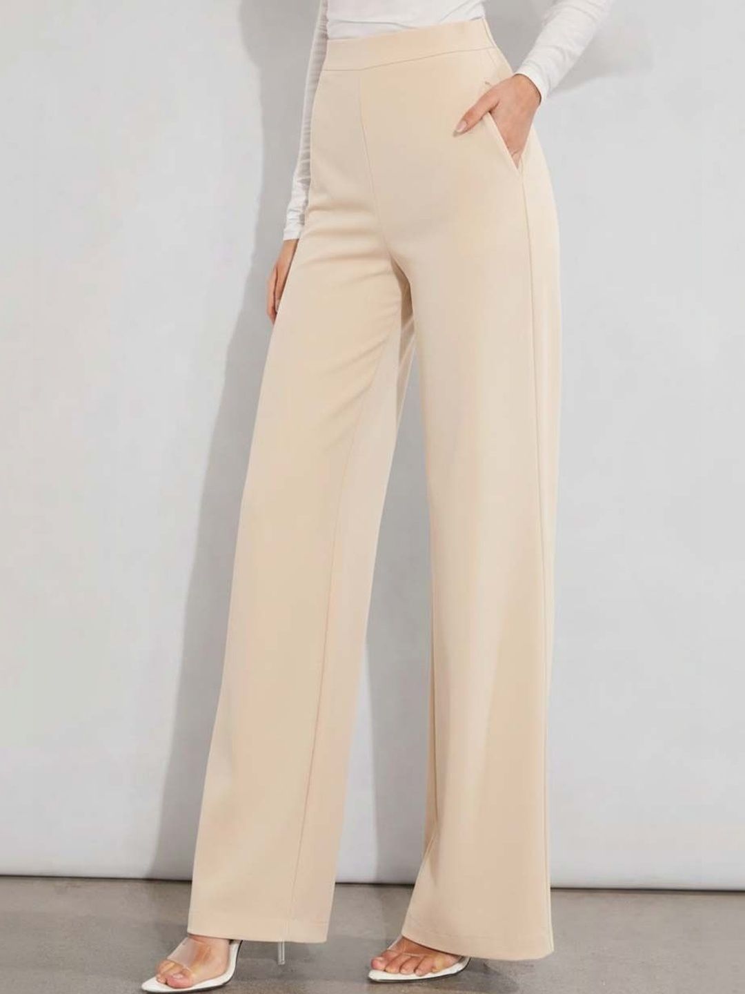 Women Straight Fit Wrinkle Free Trousers