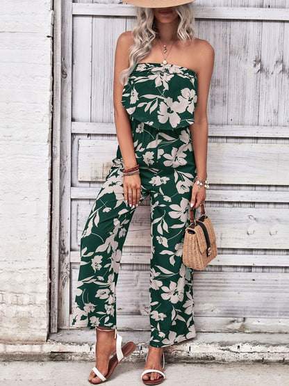 Printed Basic Jumpsuit with Layered