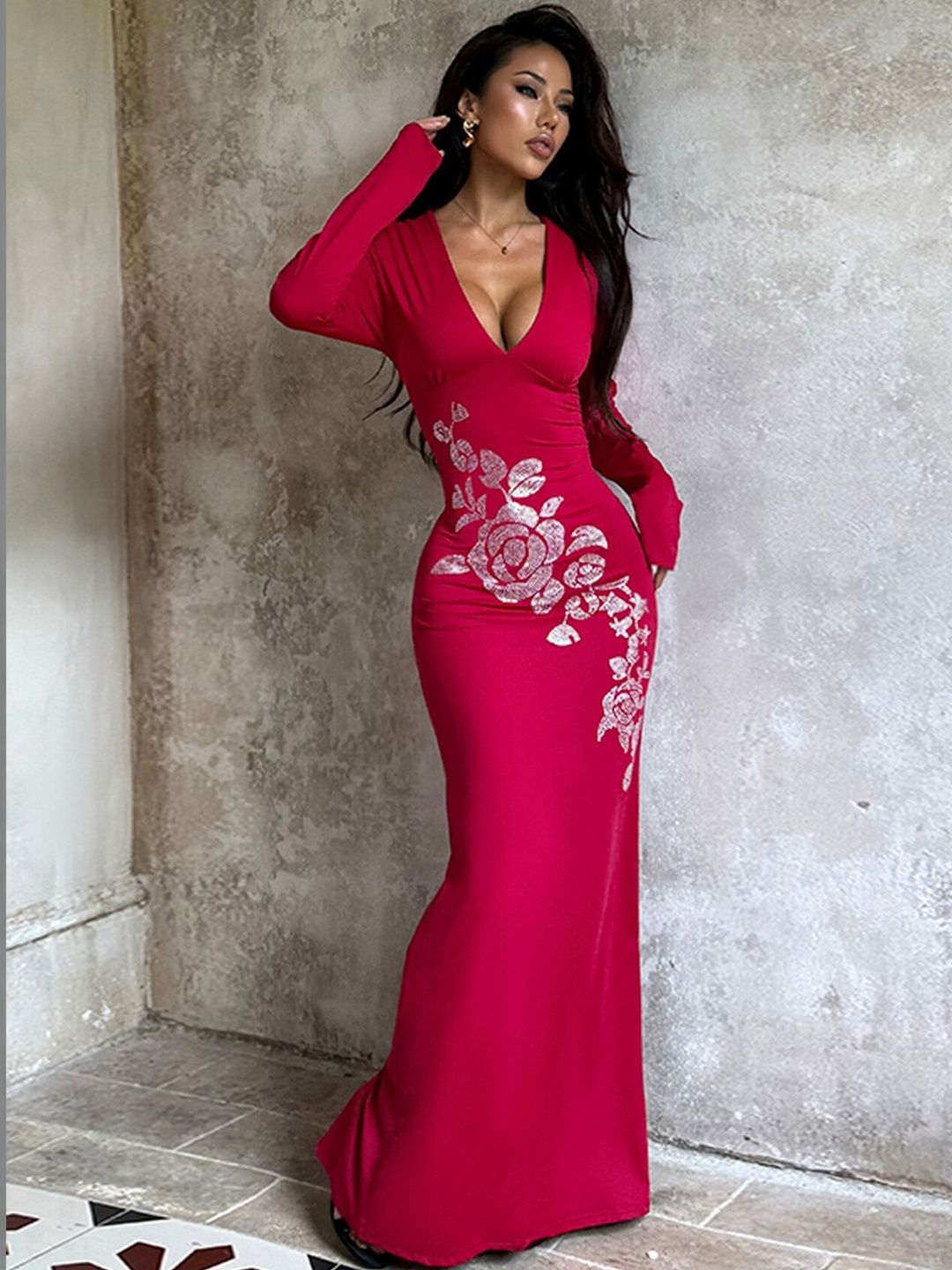 Floral Sheath Maxi Dress