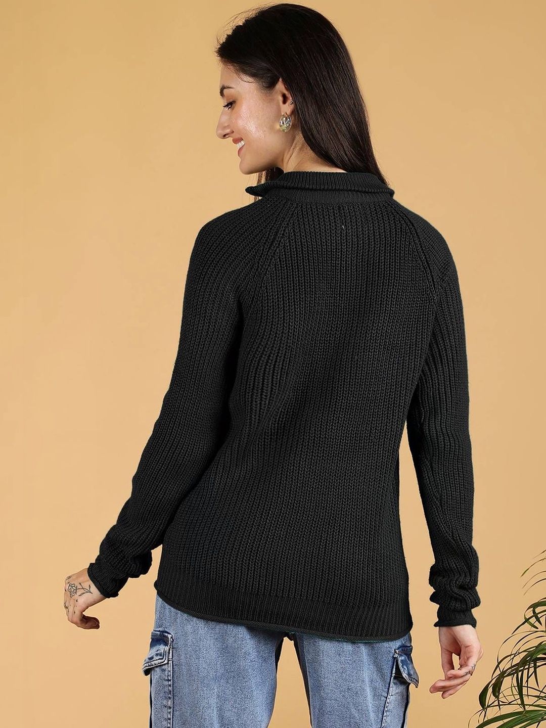 NOWI Women Ribbed Woollen Pullover