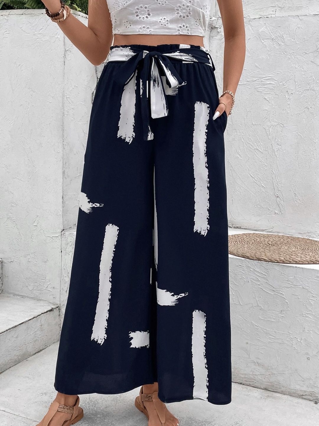 Women Printed Non Iron Trousers