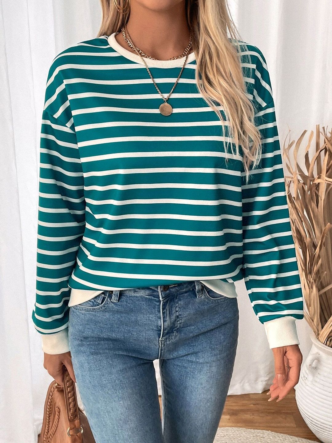 Women Striped Sweatshirt