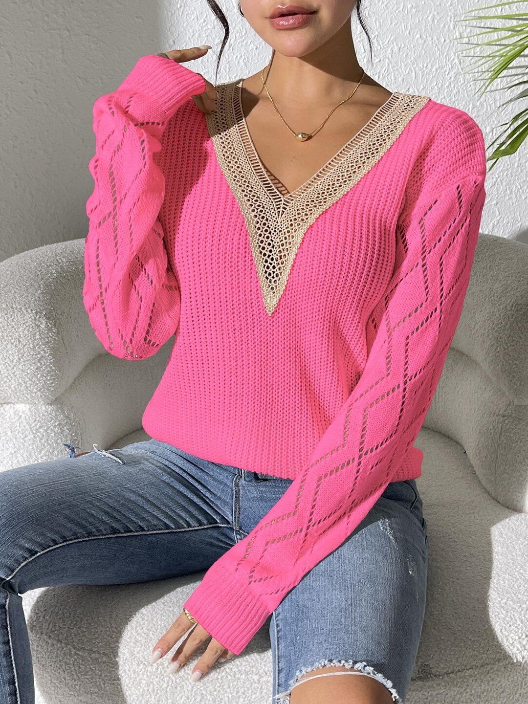 Women Cable Knit Pullover