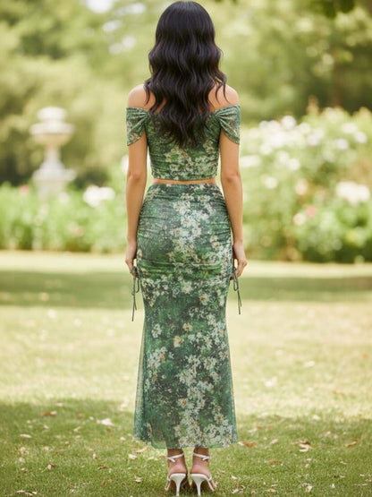 Floral Printed Top with Skirt
