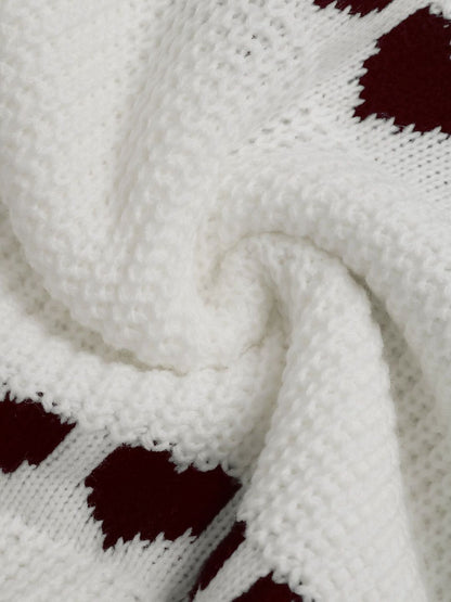 Women's White Printed Pullover Blend Regular Fit