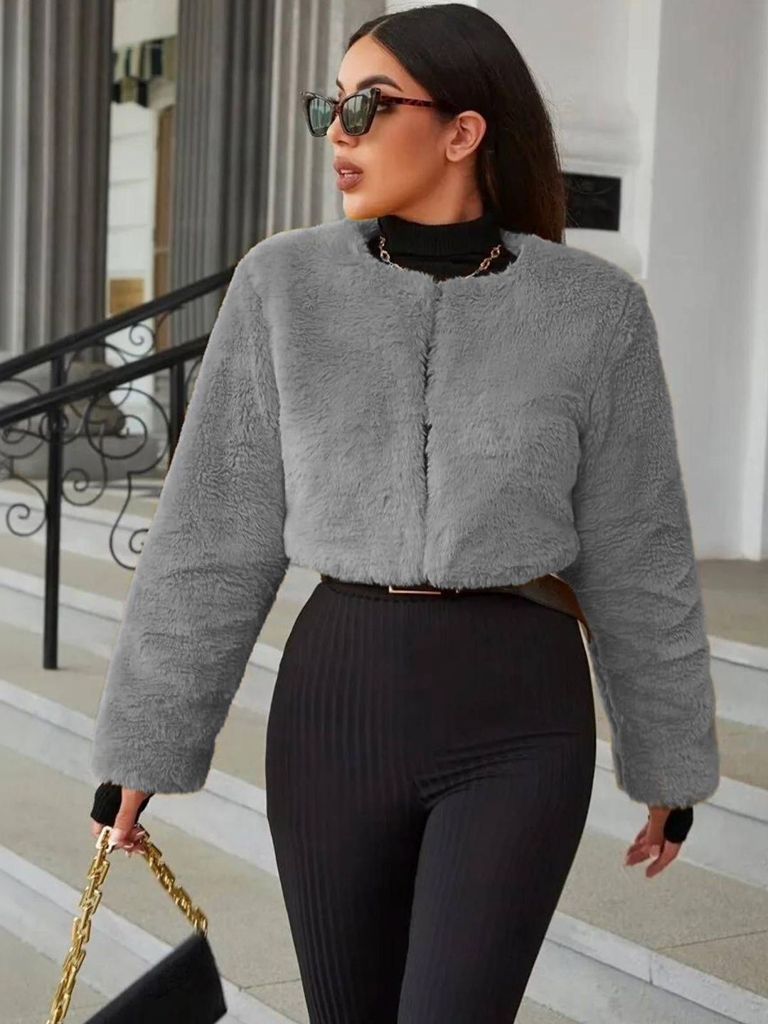 NOWI Women Crop Open Front Jacket