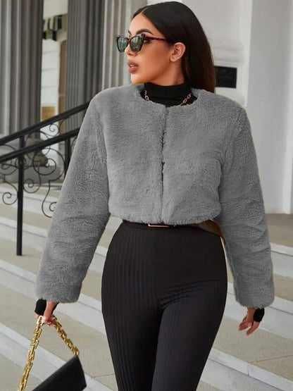 NOWI Women Crop Open Front Jacket