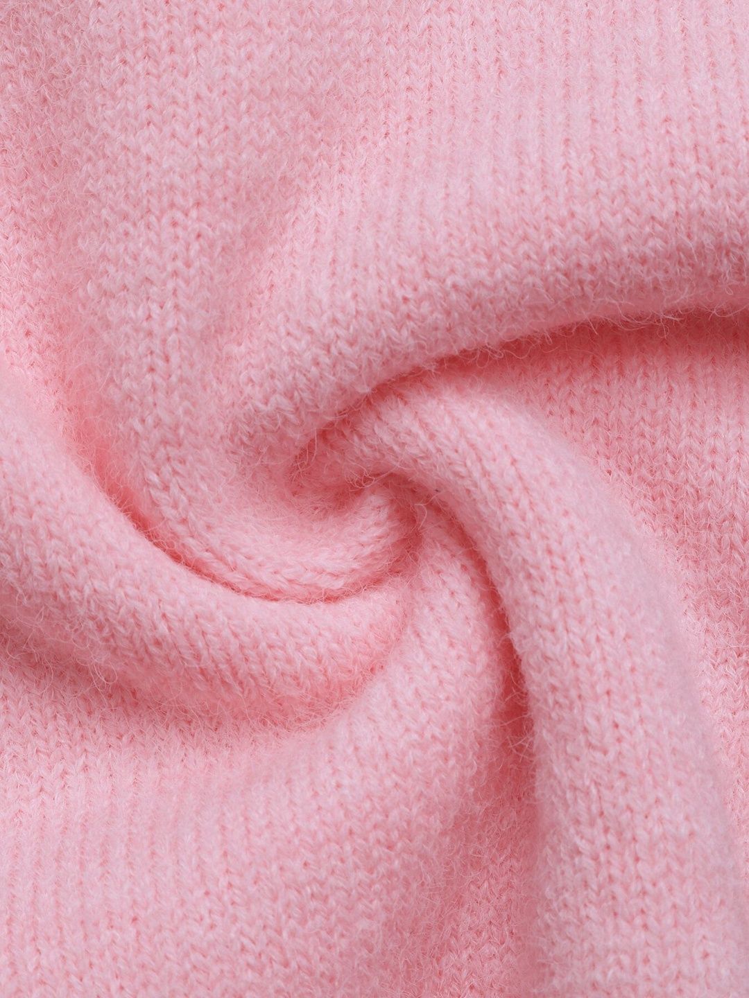 Women's Pink Pullover With Applique Detail Blend Printed