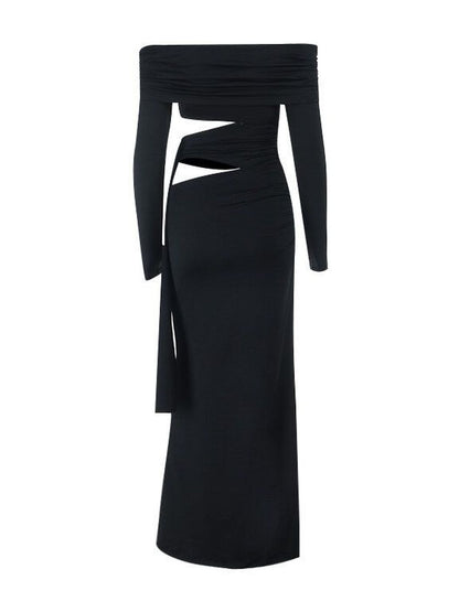Off-Shoulder Sheath Maxi Dress