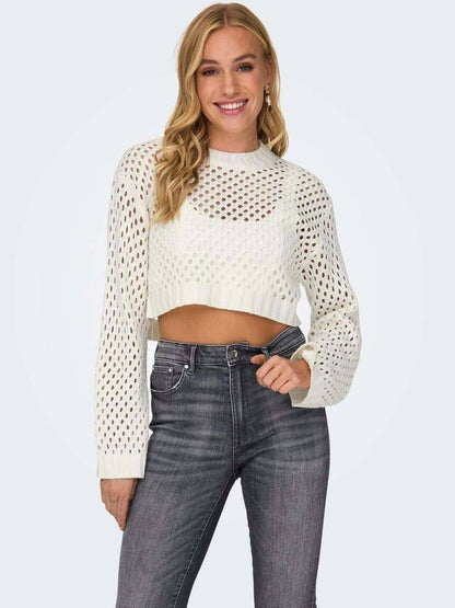 Women Woollen Crop Pullover