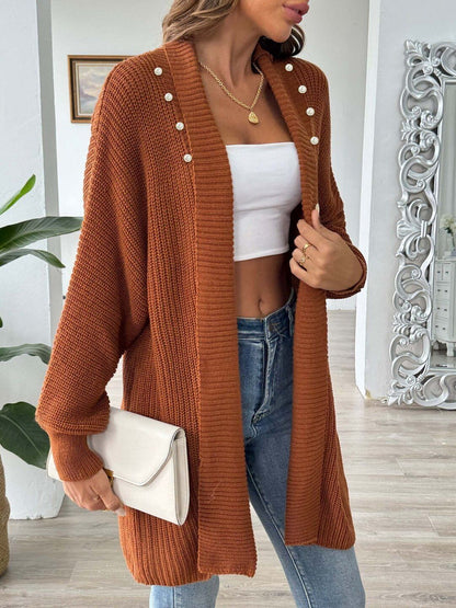 Women Ribbed Longline Cardigan