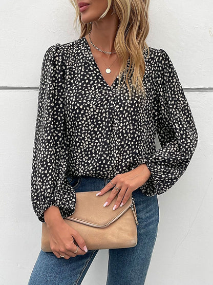 Women's Black Animal Print Top