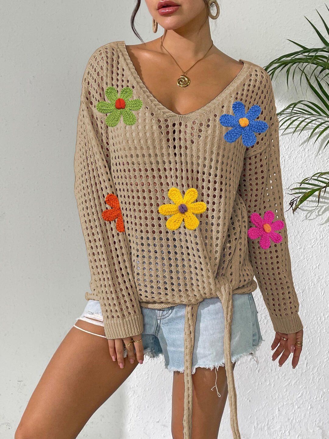 Women Pullover with Applique Detail