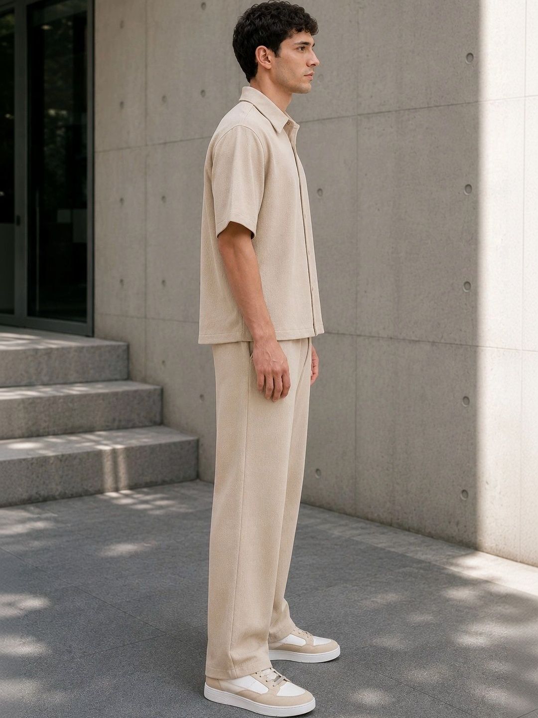 Solid Shirt with Trousers