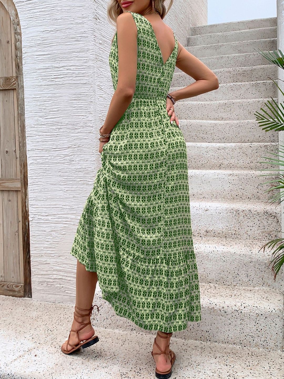 Print Fit & Flare Maxi Dress