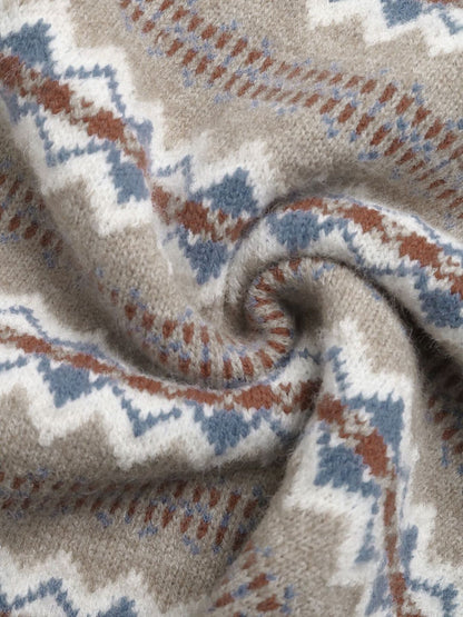 Women's Beige Printed Sweater Vest