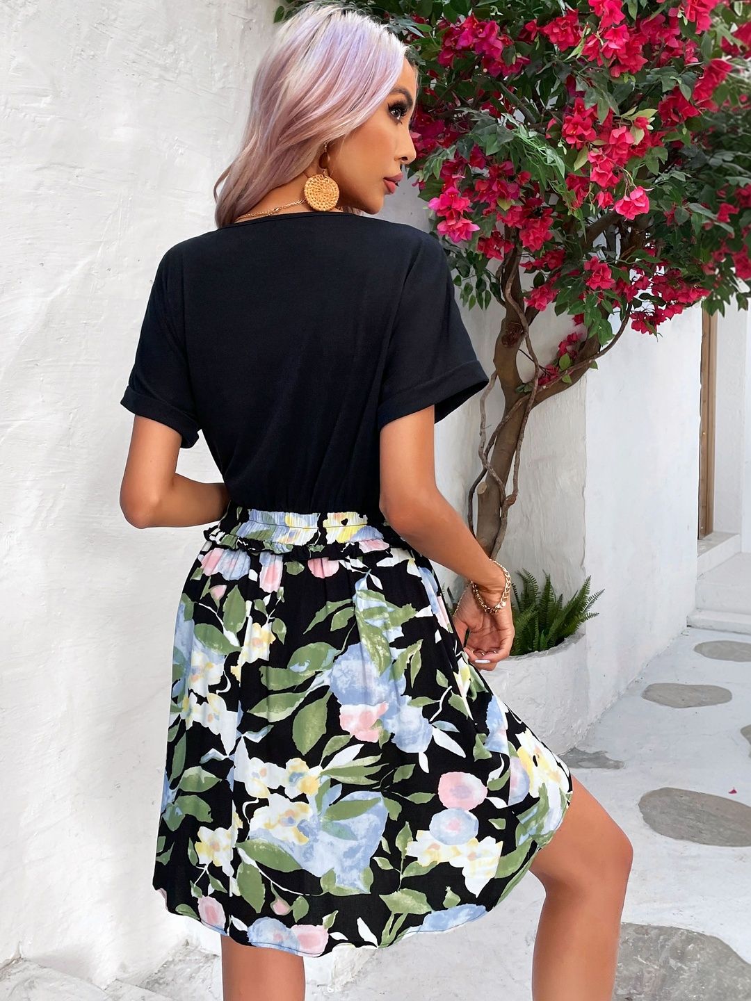 Floral Print Fit & Flare Dress