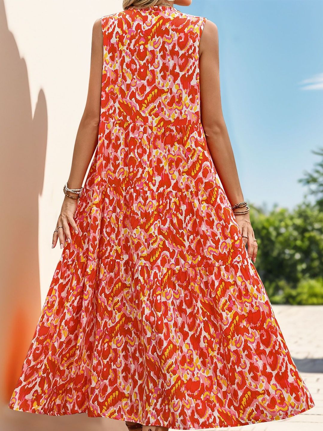 Print A-Line Maxi Dress