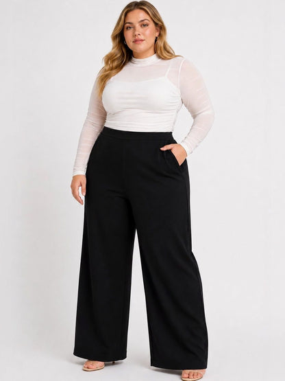 Women Relaxed Straight Fit High-Rise Trousers