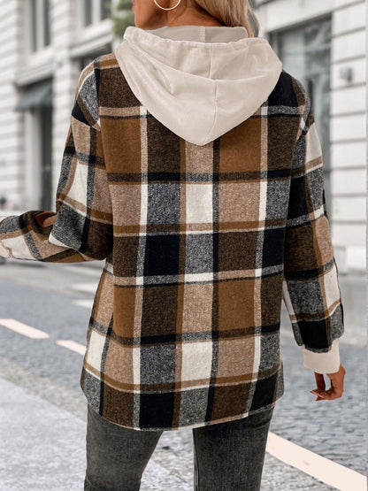 Women's Beige Nowi Women Colourblocked Hooded Sweatshirt